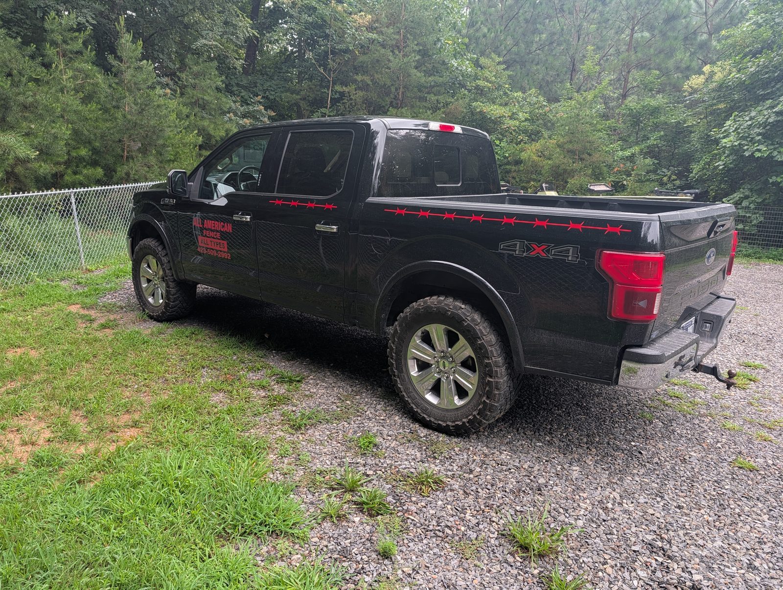 The All American Fence Co. work truck, ready for the next fence installation